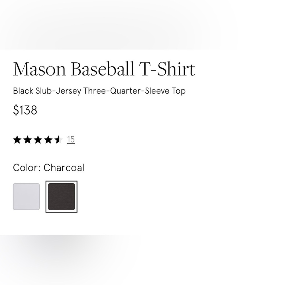 VERONICA BEARD Gray Charcoal Mason Baseball Tee - Size Medium - Picture 7 of 16